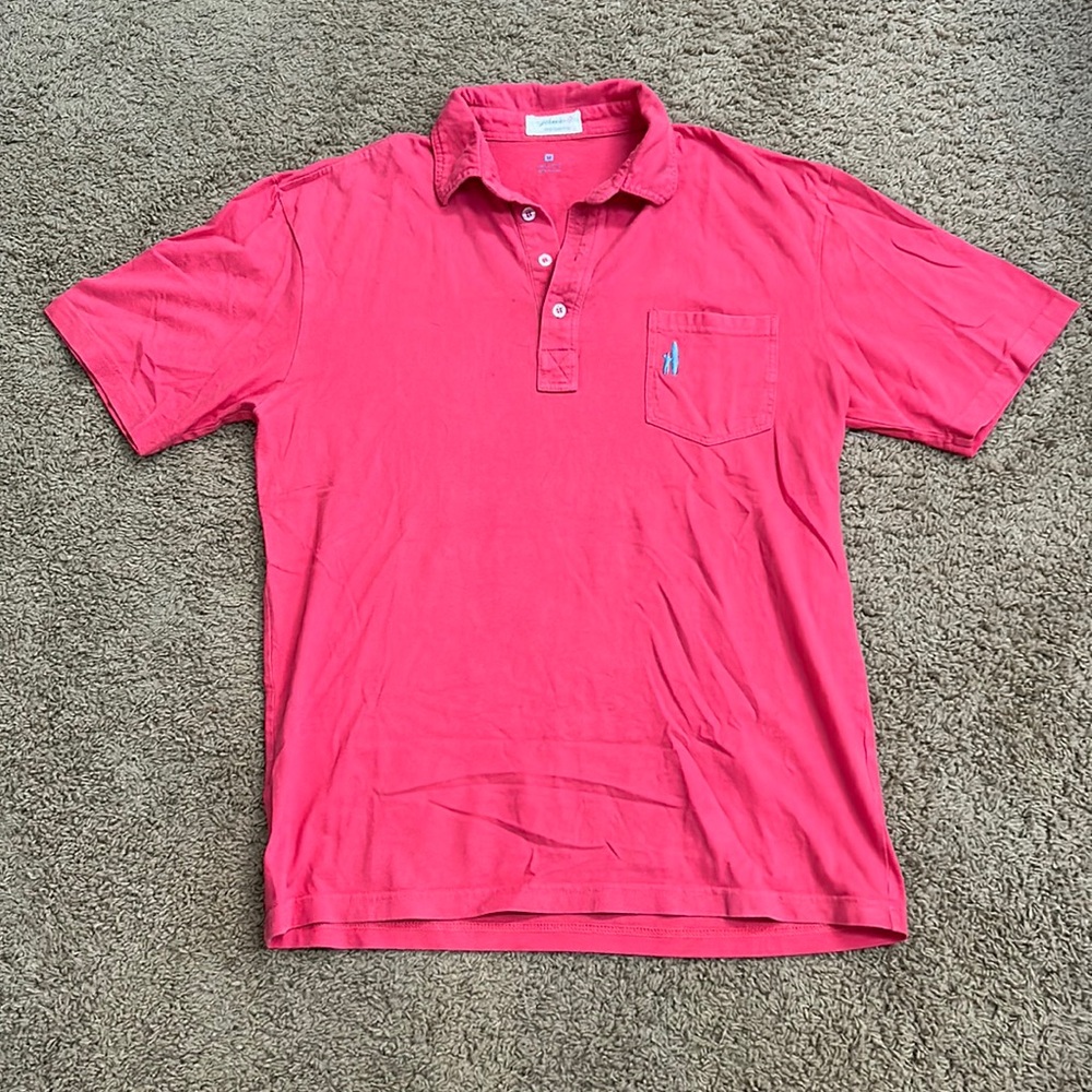 Salmon colored Jonnie-O polo shirt